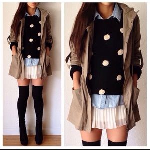 Black and Cream Polka Dot Sweater